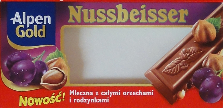 Nussbeisser male Alpen Gold oble czekolada mleczna z calymi orzechami i rodzynkami nowosc.jpg